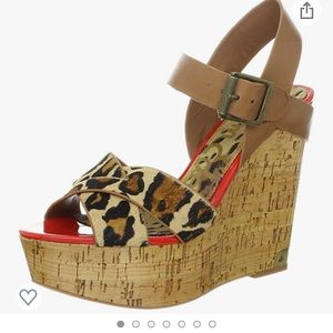 Sam Edelman “Sasha” leopard leather wedge